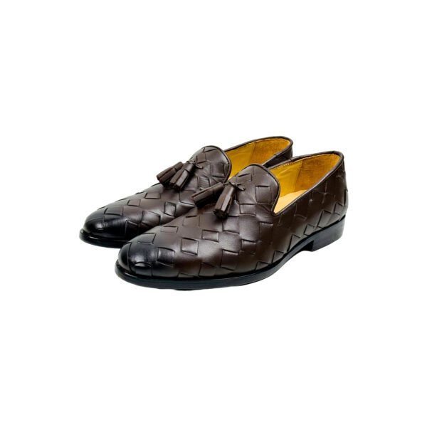 Woven Leather Tassel Loafer