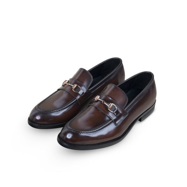 Two Tone Saddle Horse-Bit Loafer Reddish Brown